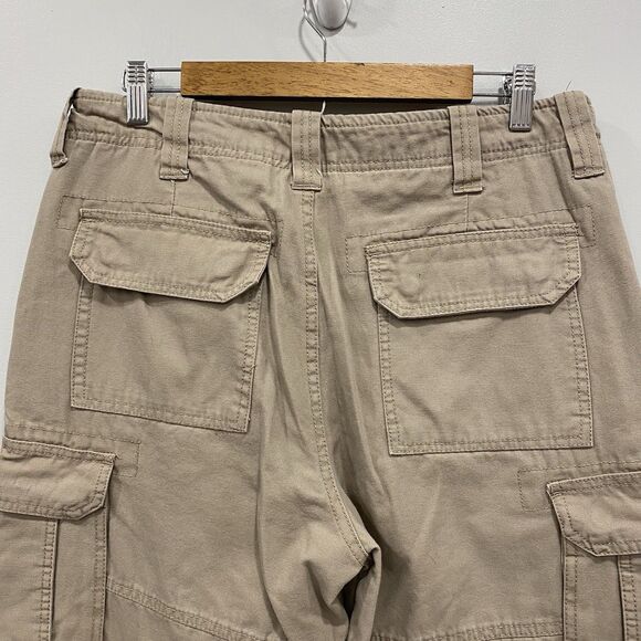 GUIDE GEAR Mens 32x30 Khaki Flannel Lined Cargo Canvas Outdoor Warm Winter Pants - Picture 4 of 16